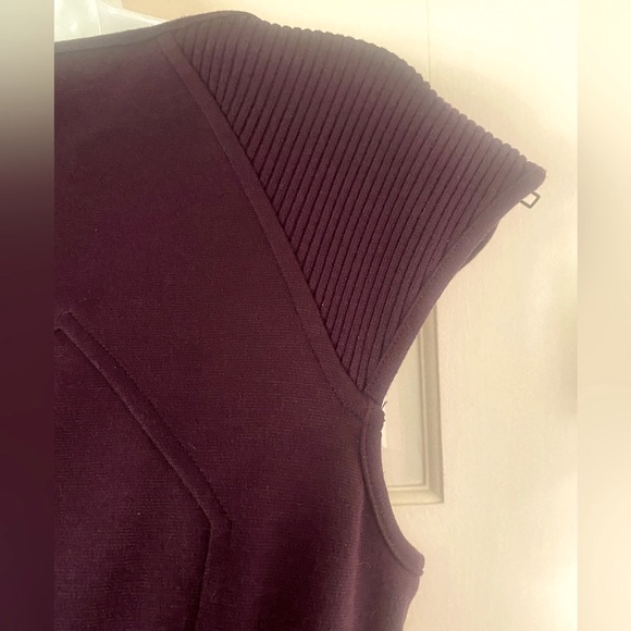 🍆SPENSE🍆 RUCHED CHEST RIBED SHOULDER ZIP CAP SLEEVE BACK SLIT SHEATH DRESS NWT - Picture 12 of 15